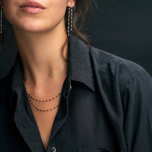 Gigi Clozeau - Classic Gigi Black necklace, Rose Gold, 17.7"