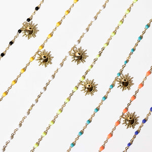Gigi Clozeau - Sun Classic Gigi Lime bracelet, Rose Gold, 6.7"