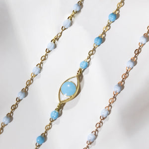 Gigi Clozeau - Classic Gigi Baby Blue bracelet, Rose Gold, 7.1"