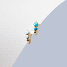 Gigi Clozeau - Classic Gigi Turquoise Green hoops, Yellow Gold