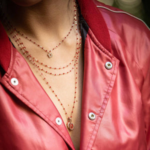 Gigi Clozeau - Classic Gigi Poppy necklace, Rose Gold, 17.7"