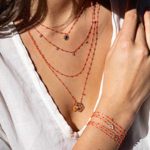 Gigi Clozeau - Classic Gigi Coral necklace, Rose Gold, 19.7"
