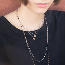 Gigi Clozeau - White Lace Heart Necklace, Yellow Gold, 16.5"