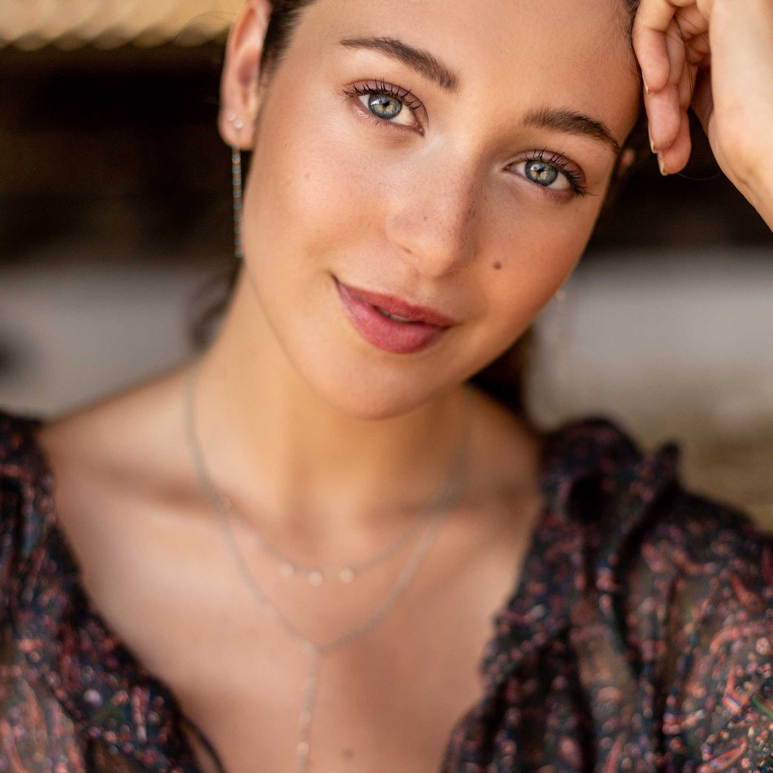 Gigi Clozeau - Mini Gigi Y Party Turquoise Green necklace, Rose Gold, 19.7"